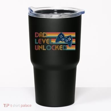Funny Retro Dad Level Unlocked Gamer Tumbler