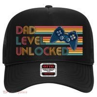 Funny Retro Dad Level Unlocked Gamer Hat thumb 0
