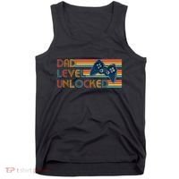 Funny Retro Dad Level Unlocked Gamer Tank Top thumb 0