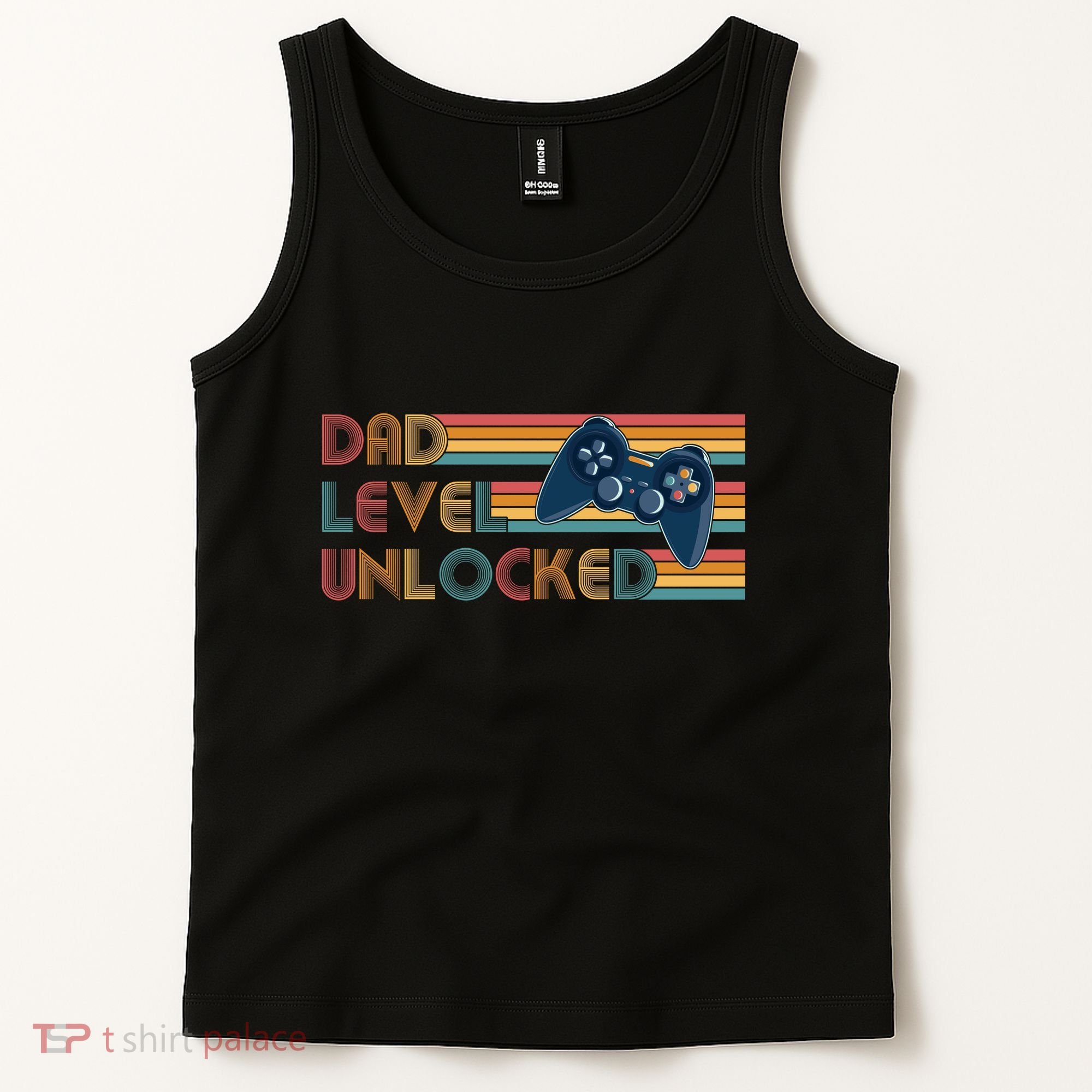 Funny Retro Dad Level Unlocked Gamer Tank Top