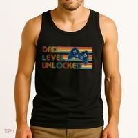 Funny Retro Dad Level Unlocked Gamer Tank Top thumb 3
