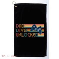 Funny Retro Dad Level Unlocked Gamer Golf Towel thumb 0