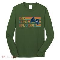 Funny Retro Dad Level Unlocked Gamer Long Sleeve Shirt thumb 0