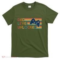 Funny Retro Dad Level Unlocked Gamer T-Shirt thumb 0
