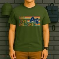 Funny Retro Dad Level Unlocked Gamer T-Shirt thumb 6