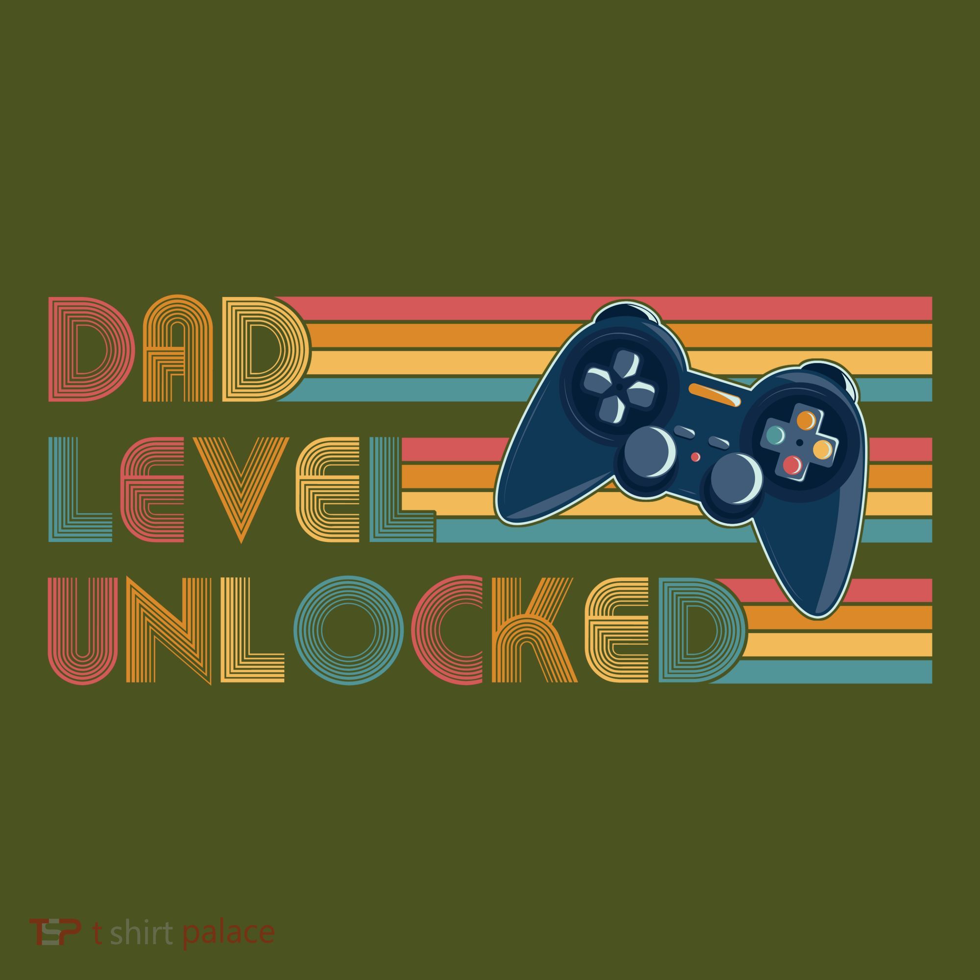 Funny Retro Dad Level Unlocked Gamer T-Shirt