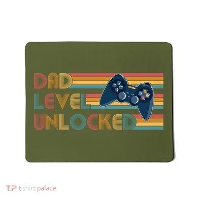 Funny Retro Dad Level Unlocked Gamer Mousepad