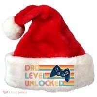 Funny Retro Dad Level Unlocked Gamer Santa Hat thumb 0