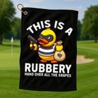 Funny Rubber Duck Yellow Duckie Golf Towel thumb 1