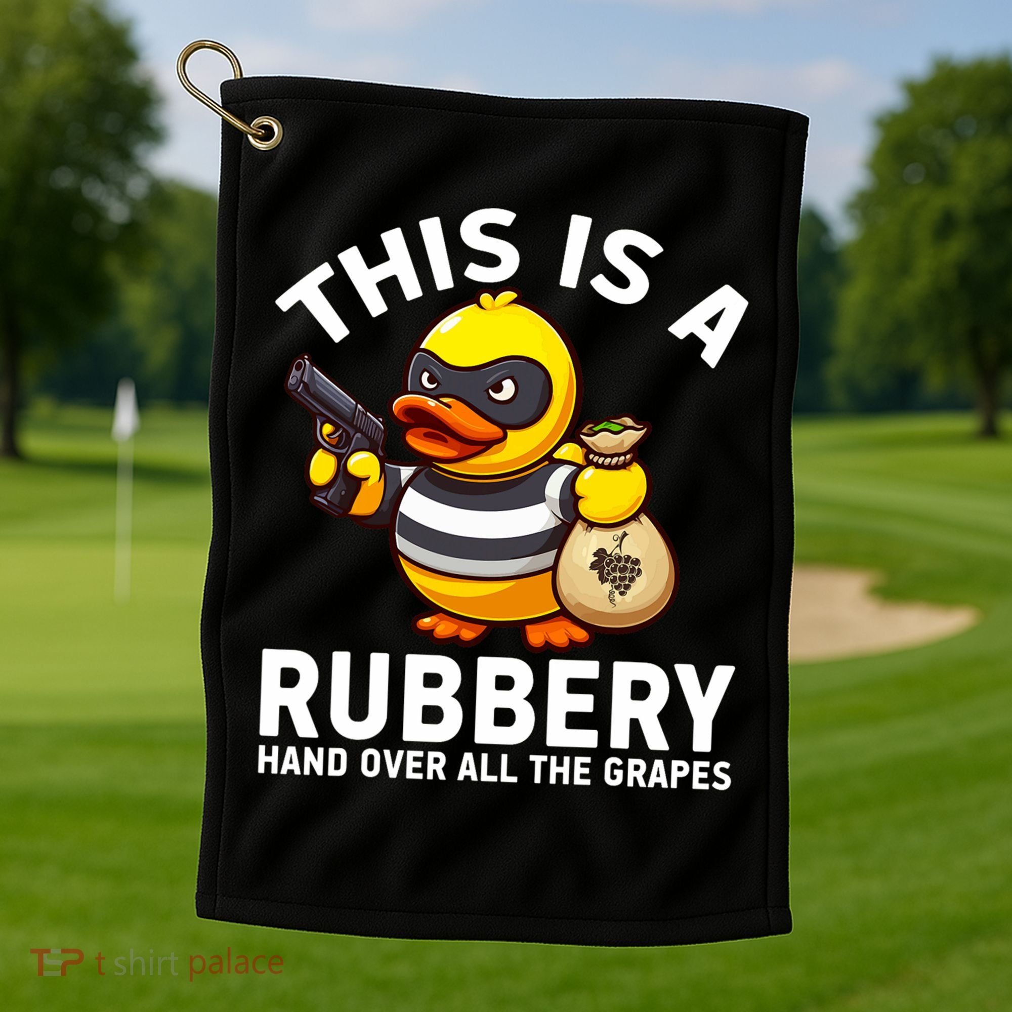 Funny Rubber Duck Yellow Duckie Golf Towel