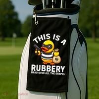 Funny Rubber Duck Yellow Duckie Golf Towel thumb 2
