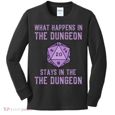 Funny RPG D20 Dungeon Game Gift Kids Long Sleeve Shirt
