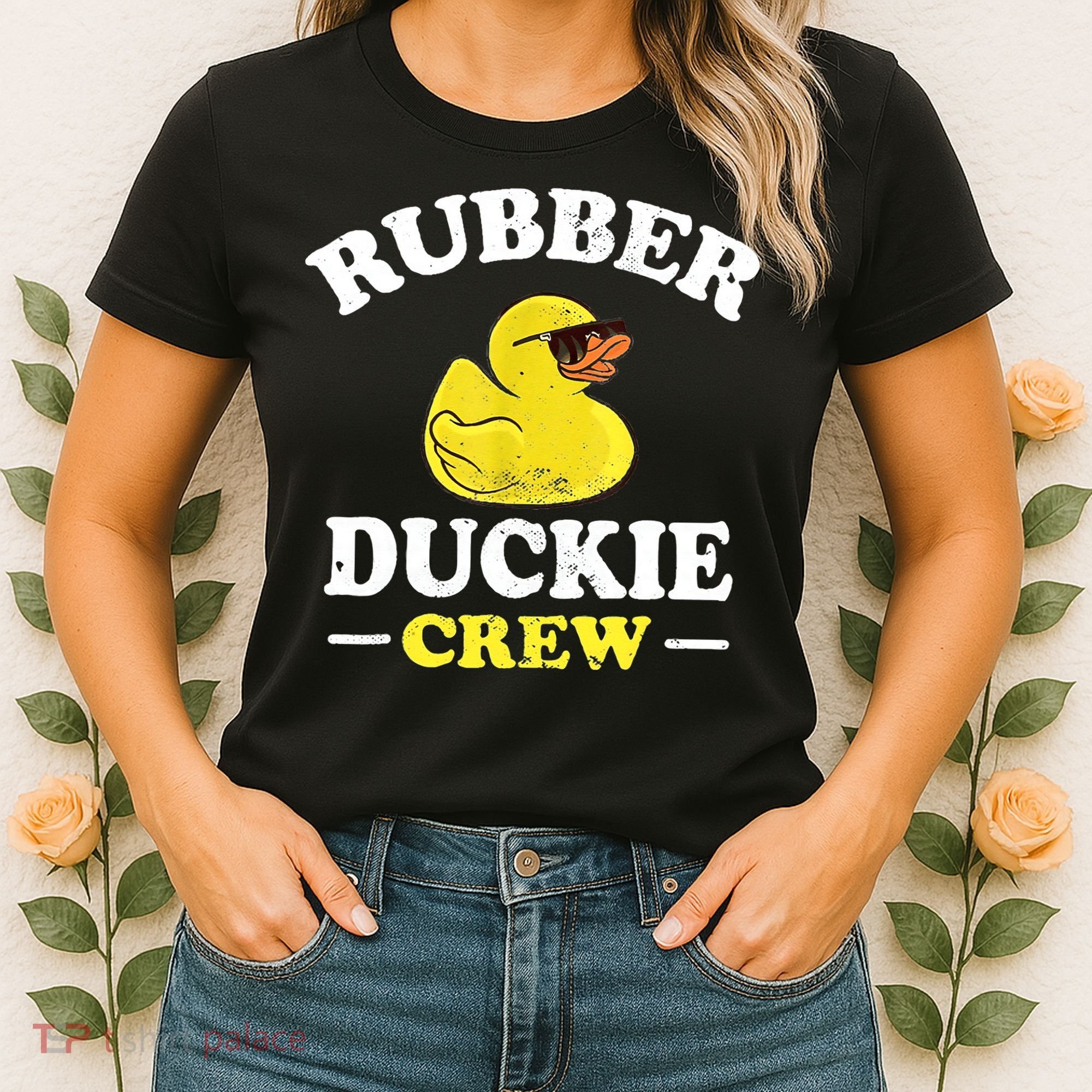 Funny Rubber Duck Yellow Duckie Crew Bath Ducks Duckling Toy Women's T-Shirt