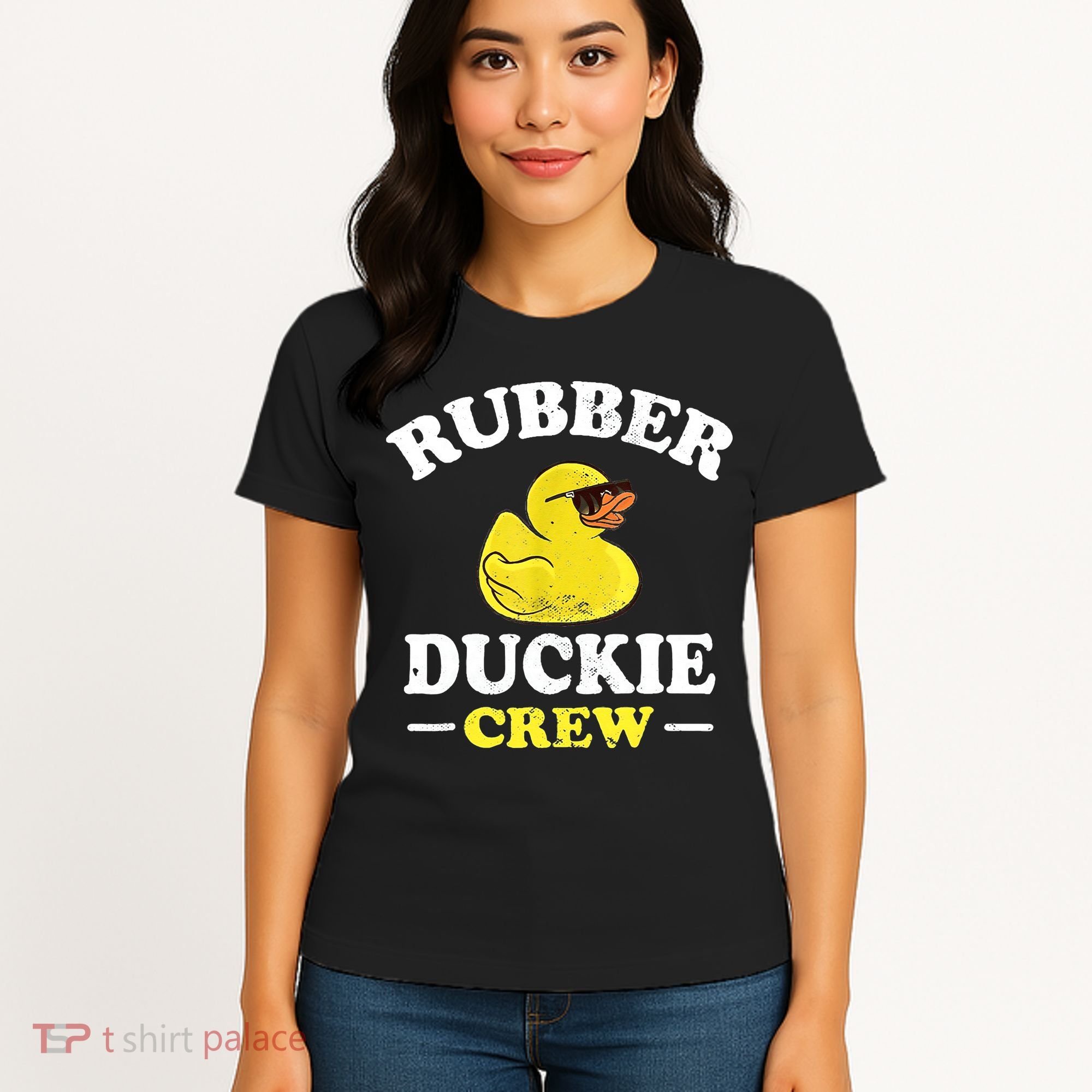 Funny Rubber Duck Yellow Duckie Crew Bath Ducks Duckling Toy Women's T-Shirt