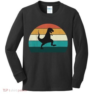 Funny Retro Dinosaur Gift Great Dino TRex TRex Lovers Gift Kids Long Sleeve Shirt