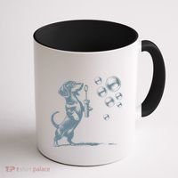 Funny Retro Dachshund Wiener Dog Blowing Bubbles Doxie Mom Coffee Mug thumb 1