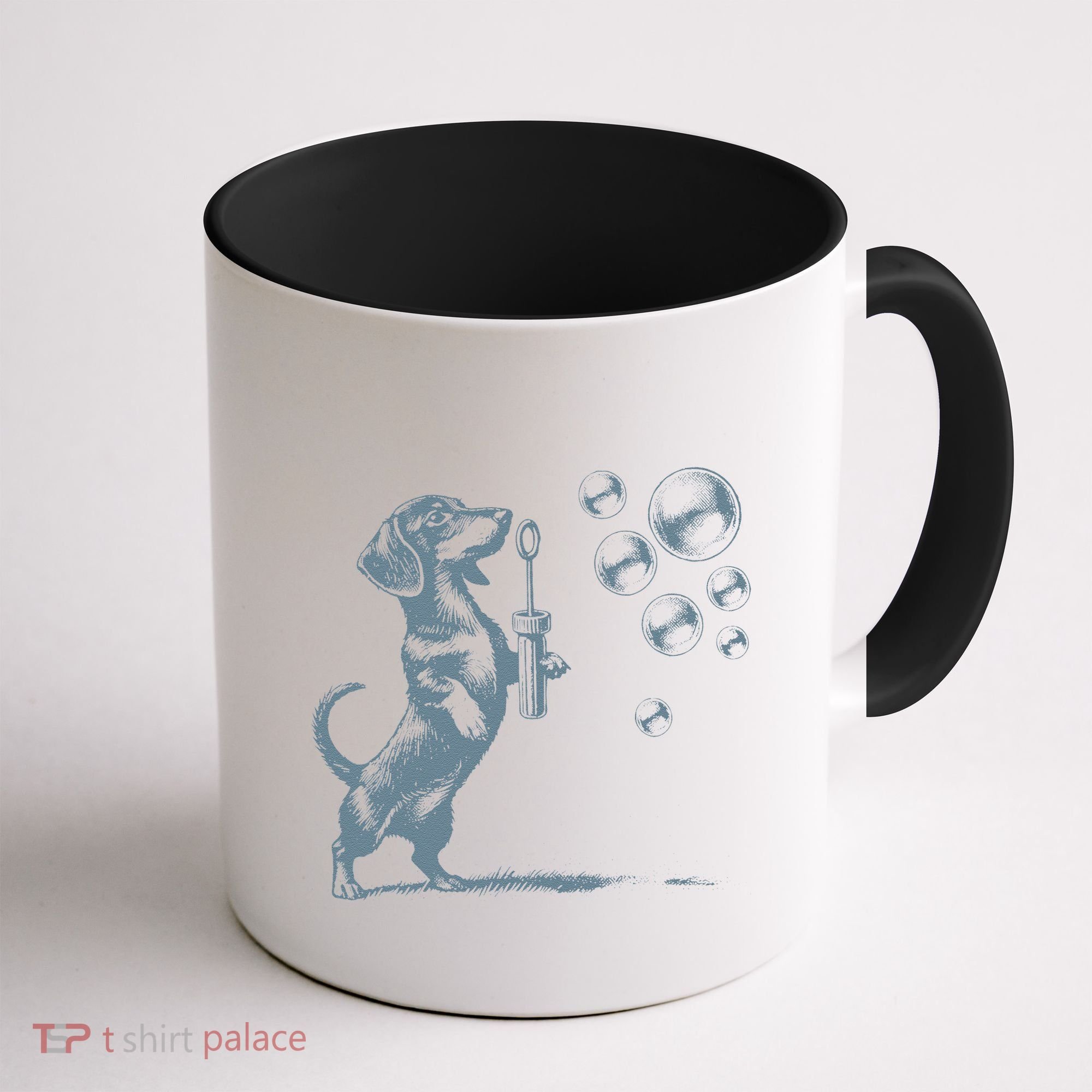 Funny Retro Dachshund Wiener Dog Blowing Bubbles Doxie Mom Coffee Mug