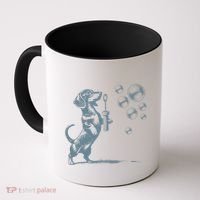Funny Retro Dachshund Wiener Dog Blowing Bubbles Doxie Mom Coffee Mug thumb 0