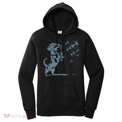 Funny Retro Dachshund Wiener Dog Blowing Bubbles Doxie Mom Women's Hoodie