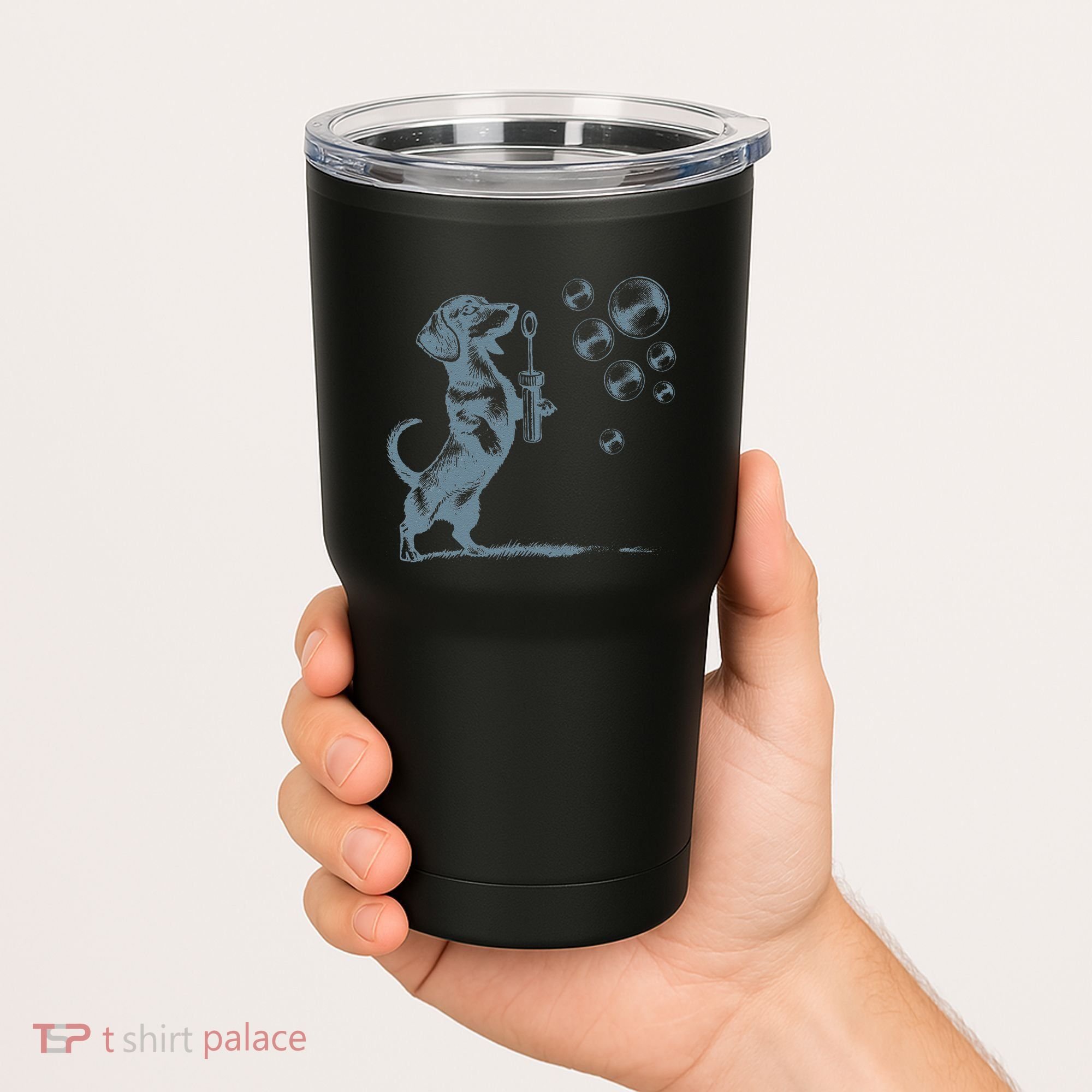 Funny Retro Dachshund Wiener Dog Blowing Bubbles Doxie Mom Tumbler