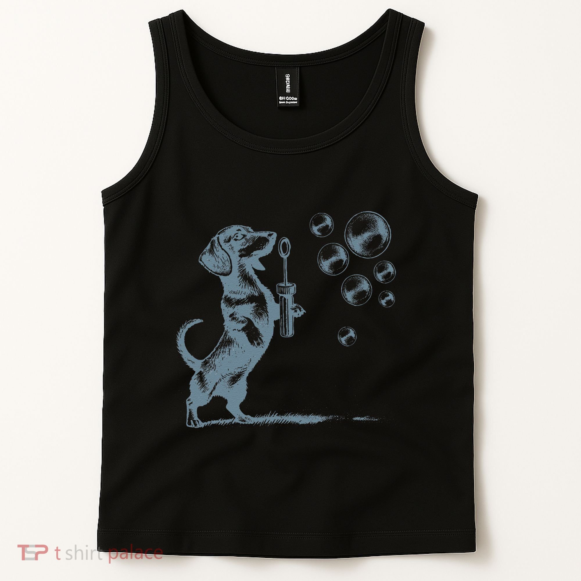Funny Retro Dachshund Wiener Dog Blowing Bubbles Doxie Mom Tank Top
