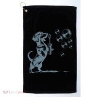 Funny Retro Dachshund Wiener Dog Blowing Bubbles Doxie Mom Golf Towel thumb 0