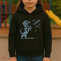 Funny Retro Dachshund Wiener Dog Blowing Bubbles Doxie Mom Kids Hoodie thumb 3