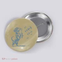 Funny Retro Dachshund Wiener Dog Blowing Bubbles Doxie Mom Button thumb 0