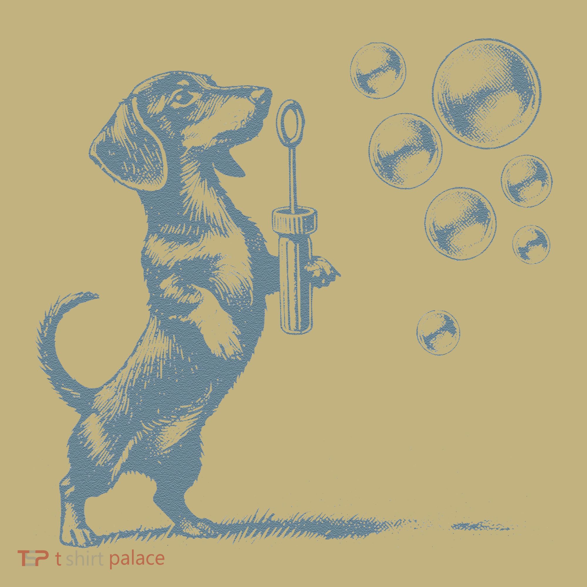 Funny Retro Dachshund Wiener Dog Blowing Bubbles Doxie Mom Kids T-Shirt