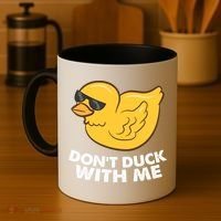 Funny Rubber Duck Don't Duck With Me Funny Duck Cute Gift Coffee Mug thumb 4