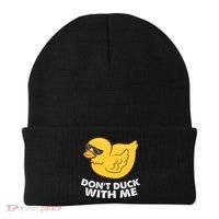 Funny Rubber Duck Don't Duck With Me Funny Duck Cute Gift Beanie thumb 0