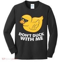 Funny Rubber Duck Don't Duck With Me Funny Duck Cute Gift Kids Long Sleeve Shirt thumb 0