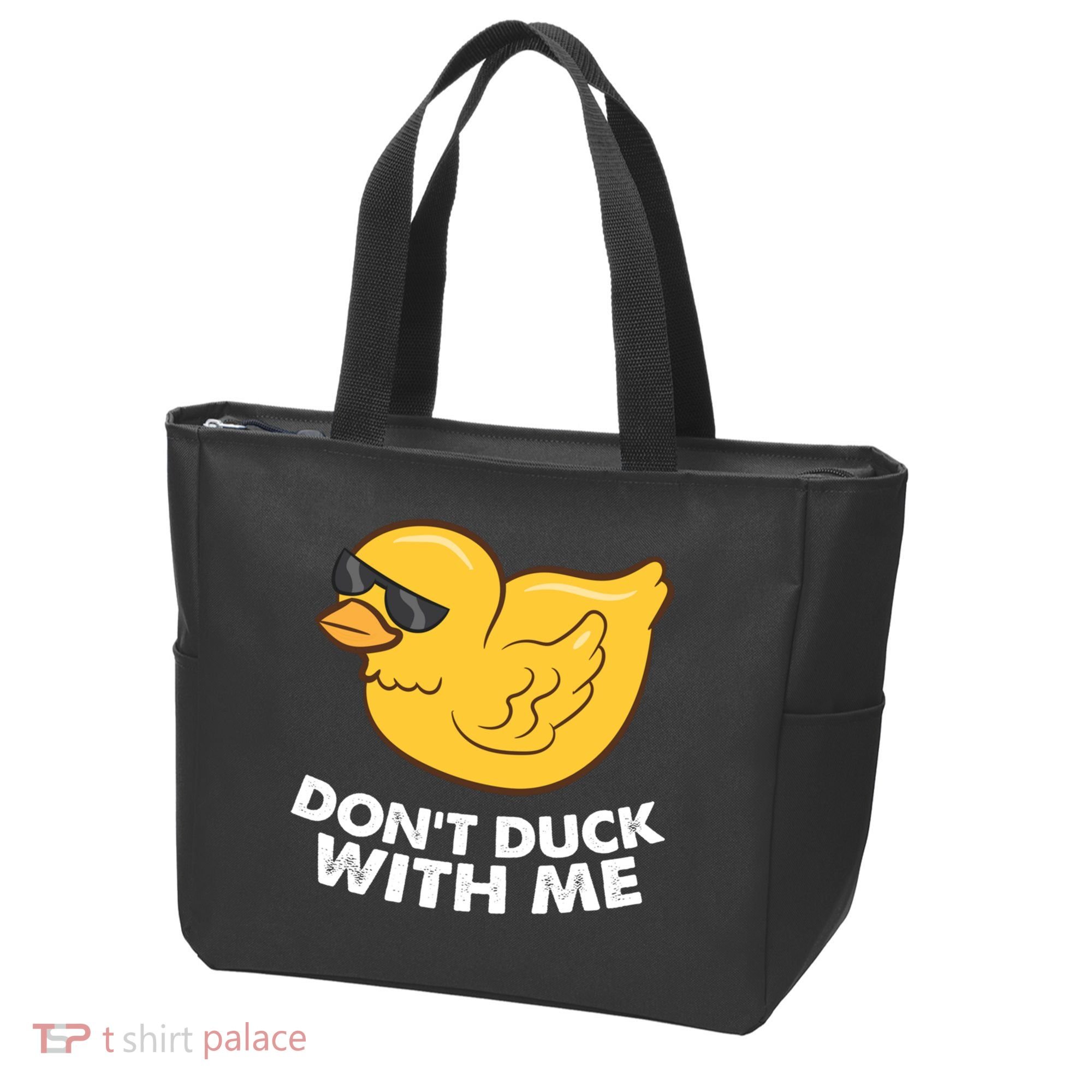 Funny Rubber Duck Don't Duck With Me Funny Duck Cute Gift Tote Bag