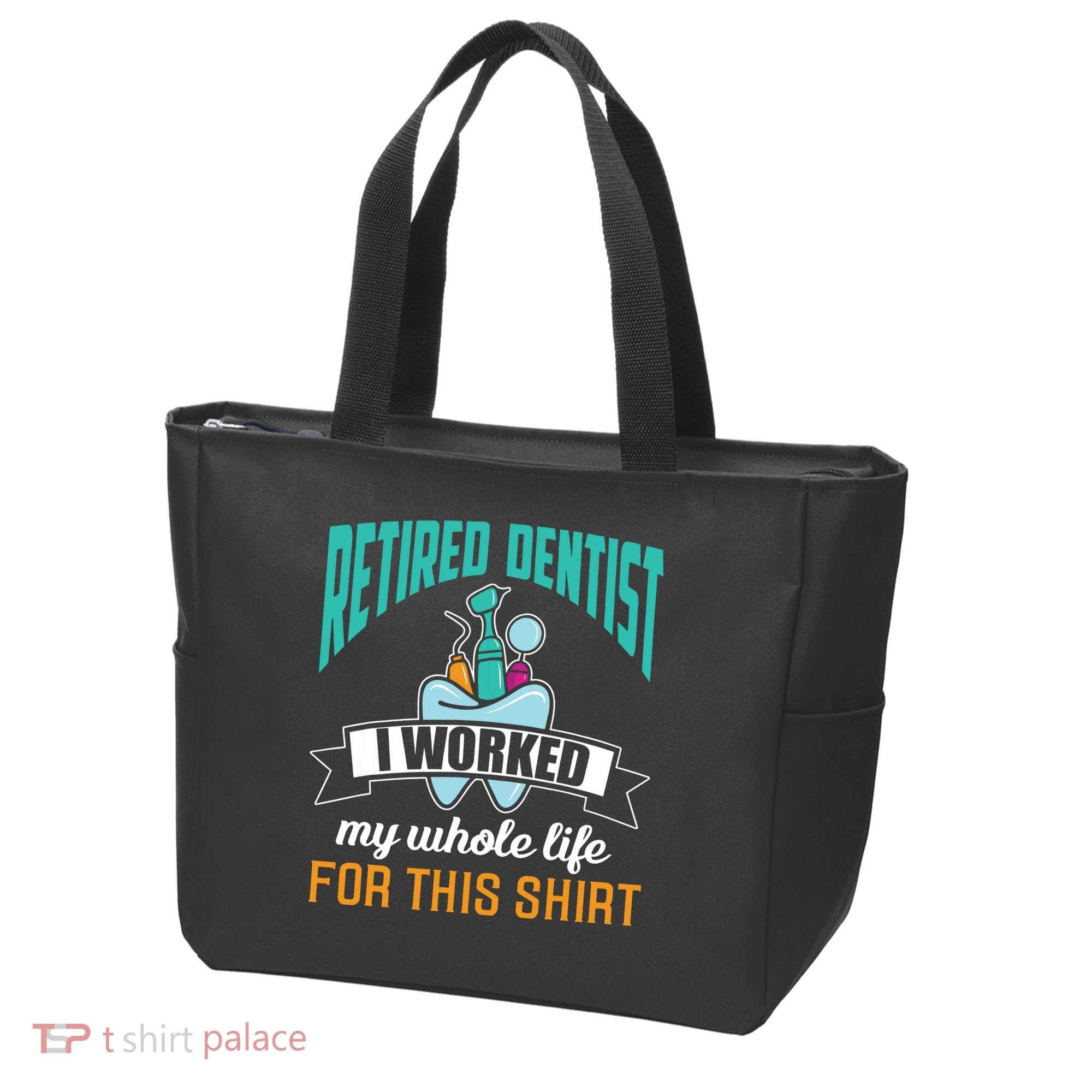 Funny Retired Dentist For This Humor Dentist Retirement Gift Tote Bag
