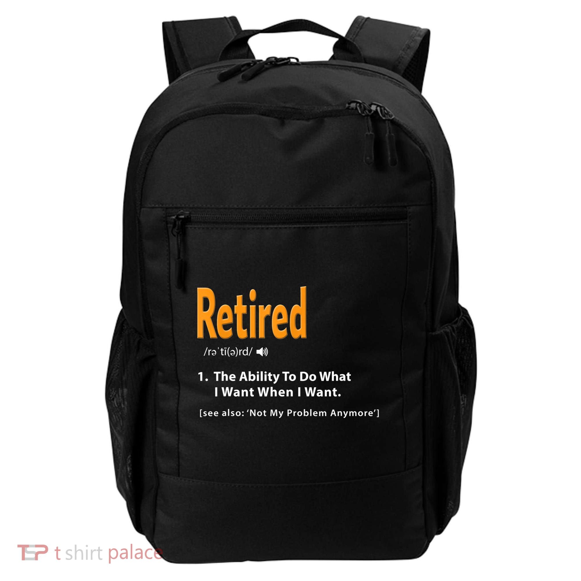 Funny Retired Definition Gift Funny Retirement Gag Gift Backpack