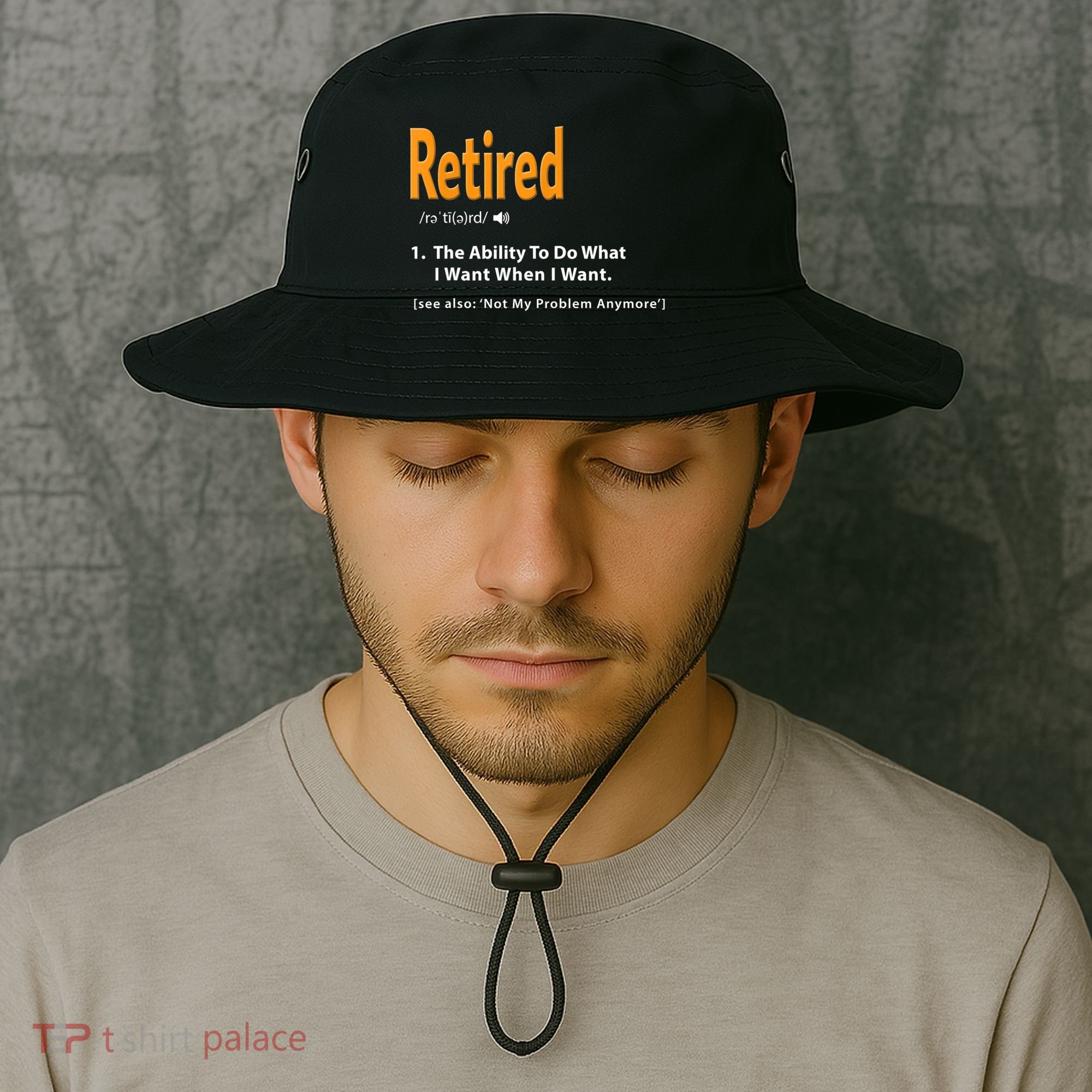 Funny Retired Definition Gift Funny Retirement Gag Gift Bucket Hat