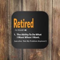 Funny Retired Definition Gift Funny Retirement Gag Gift Coaster thumb 0