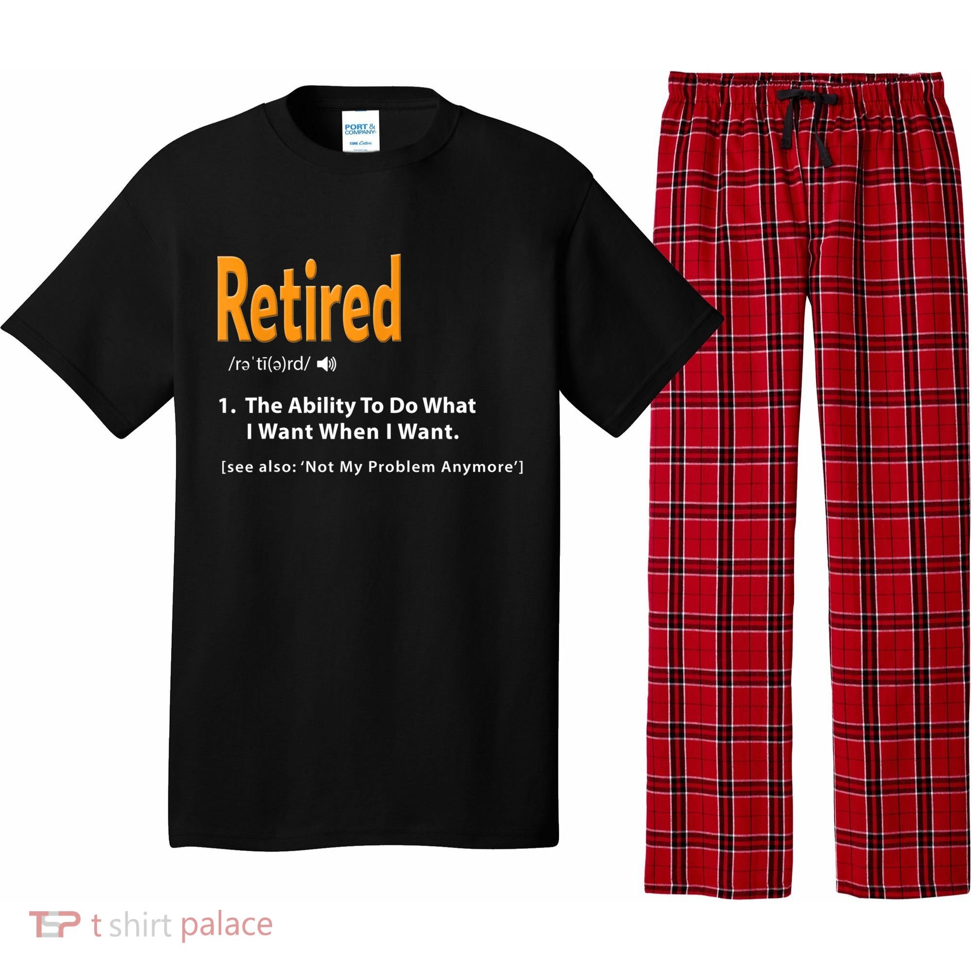 Funny Retired Definition Gift Funny Retirement Gag Gift Pajama Set