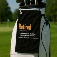Funny Retired Definition Gift Funny Retirement Gag Gift Golf Towel thumb 2