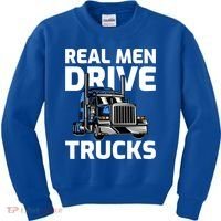 Funny Real Drive Trucks Big Rig Truck Driver Meaningful Gift Kids Sweatshirt thumb 0