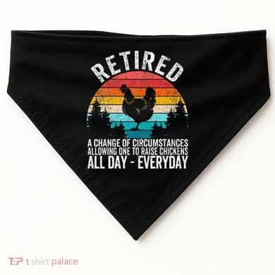 Funny Retired Definition Retirement Plan Raising Chickens USA-Made Doggie Bandana