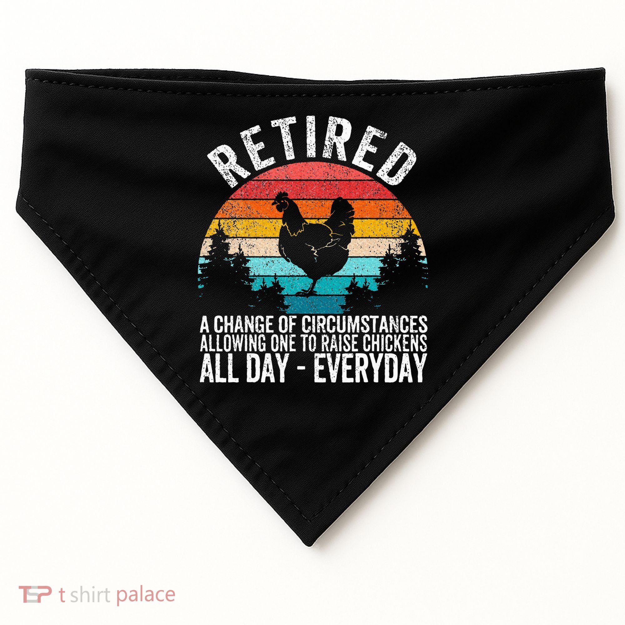 Funny Retired Definition Retirement Plan Raising Chickens USA-Made Doggie Bandana