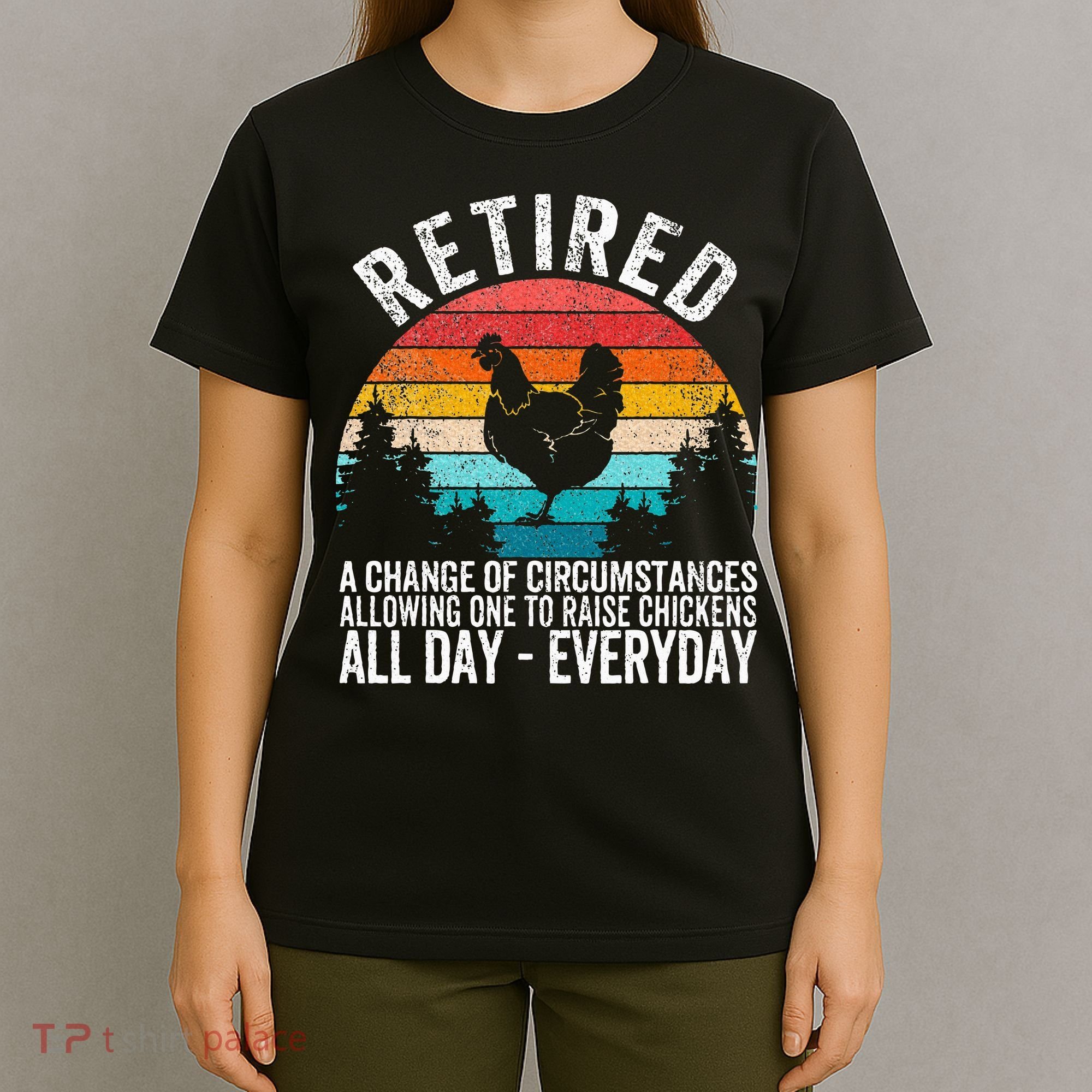 Funny Retired Definition Retirement Plan Raising Chickens T-Shirt