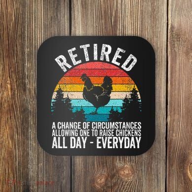 Funny Retired Definition Retirement Plan Raising Chickens Coaster