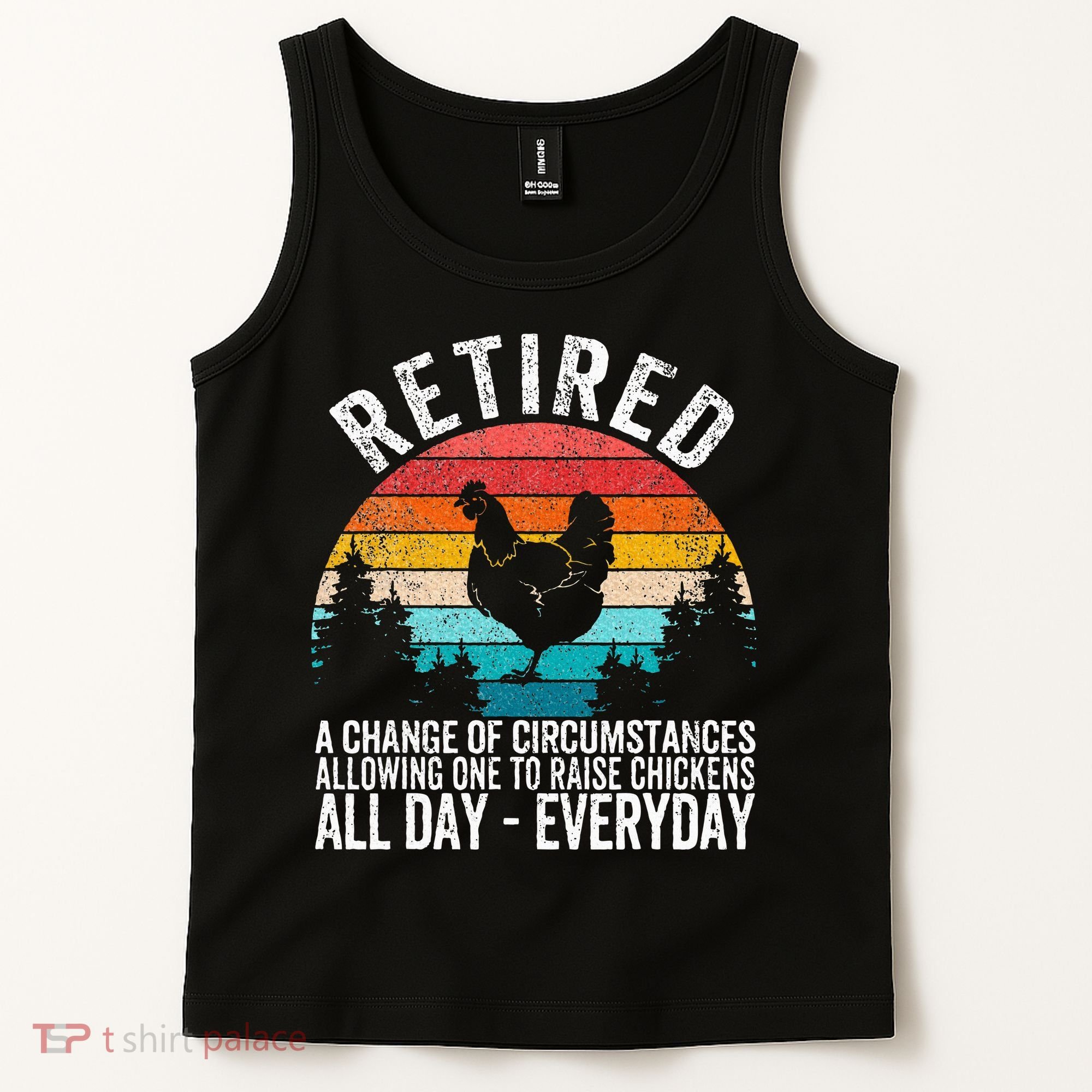 Funny Retired Definition Retirement Plan Raising Chickens Tank Top