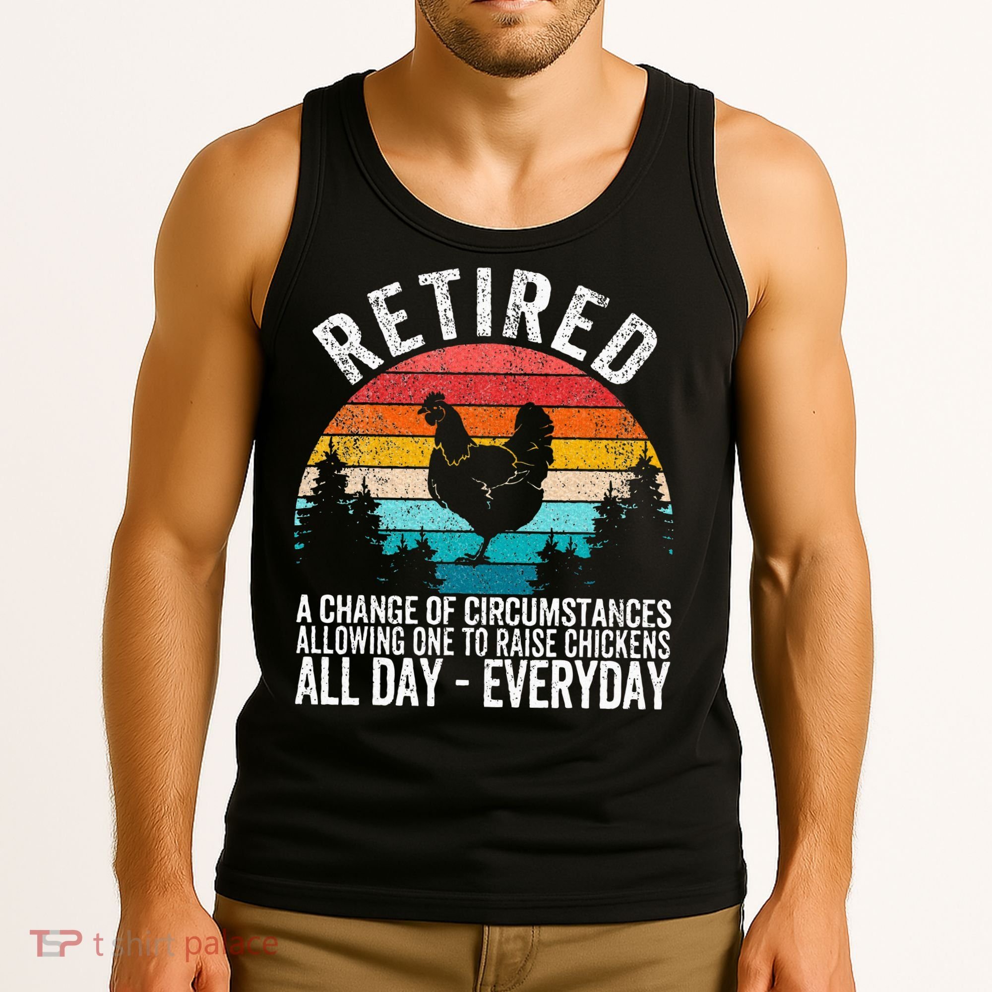 Funny Retired Definition Retirement Plan Raising Chickens Tank Top