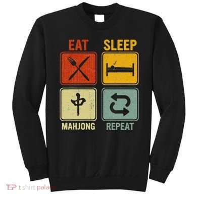 Funny Retro Design For   Eat Sleep Mahjong Repeat Sweatshirt