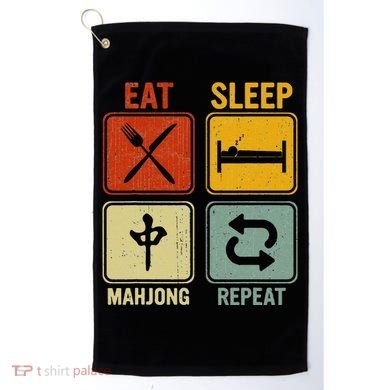 Funny Retro Design For   Eat Sleep Mahjong Repeat Golf Towel
