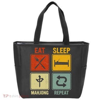 Funny Retro Design For   Eat Sleep Mahjong Repeat Tote Bag