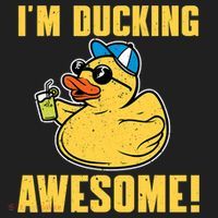 Funny Rubber Ducky Saying Im Ducking Awesome Duckie Women's Sweatshirt thumb 2